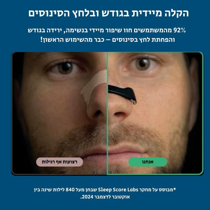 קליפס מגנטי לאף לשיפור הנשימה והפחתת נחירות